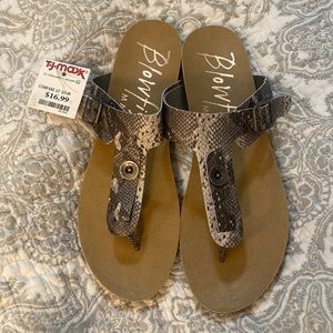Brand new Blowfish “snakeskin” flip flops